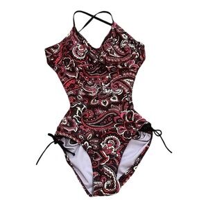 prAna Paisley Halter One-Piece Cutout Swimsuit - STUNNING size Small